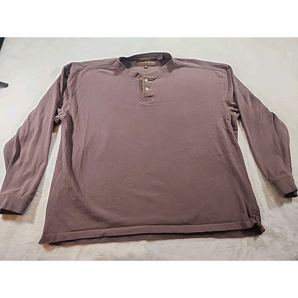 Men's Long Sleeve Henley shirt by‎ the brand Woodland Trail.  XL Brown